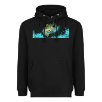 Black jumping bass fishing 16oz libbey cup Heavyweight Hoodie - HRA Design Shop