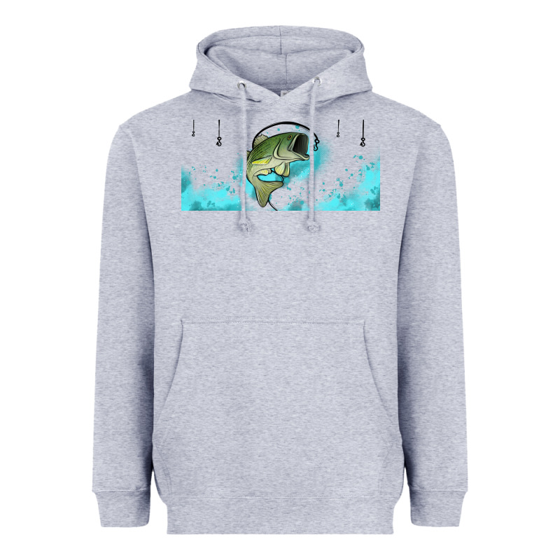 Jumping Bass Fishing 16oz Libbey Cup Heavyweight Hoodie by HRA Design Shop | Teevron