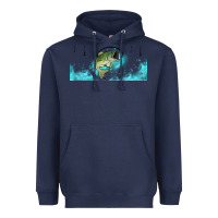 Navy jumping bass fishing 16oz libbey cup Heavyweight Hoodie - HRA Design Shop