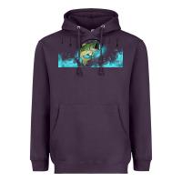 Plum jumping bass fishing 16oz libbey cup Heavyweight Hoodie - HRA Design Shop