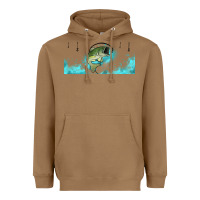 Toasted Coconut jumping bass fishing 16oz libbey cup Heavyweight Hoodie - HRA Design Shop