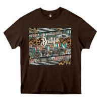 Chocolate Brown beautiful crazy Heavy Core Tee - CowhideDigitalArt