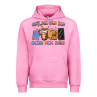 Fuchsia Pink can't talk right now doing mom stuff Urban Hoodie - MaliasSmallBusiness