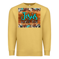 Antique Gold jesus loves you Premium Sweatshirt - JahusDesignShop