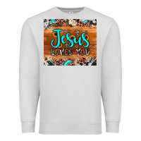 Dove Grey jesus loves you Premium Sweatshirt - JahusDesignShop