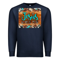 Navy jesus loves you Premium Sweatshirt - JahusDesignShop