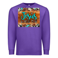 Purple jesus loves you Premium Sweatshirt - JahusDesignShop