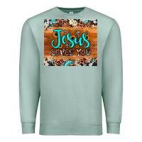Seafoam jesus loves you Premium Sweatshirt - JahusDesignShop
