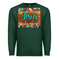 Sports Green jesus loves you Premium Sweatshirt - JahusDesignShop