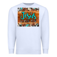 White jesus loves you Premium Sweatshirt - JahusDesignShop