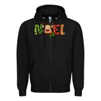 Black reindeer noel christmas Zipper Hoodie - RanaPortraitStore