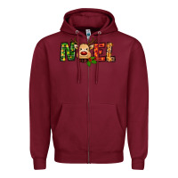 Burgundy reindeer noel christmas Zipper Hoodie - RanaPortraitStore