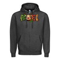 Charcoal Heather reindeer noel christmas Zipper Hoodie - RanaPortraitStore