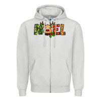 Dove Grey reindeer noel christmas Zipper Hoodie - RanaPortraitStore