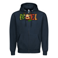 Navy reindeer noel christmas Zipper Hoodie - RanaPortraitStore