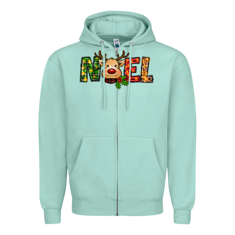 Reindeer Noel Christmas Zipper Hoodie by RanaPortraitStore | Teevron