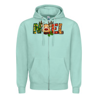 Seafoam reindeer noel christmas Zipper Hoodie - RanaPortraitStore