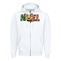 White reindeer noel christmas Zipper Hoodie - RanaPortraitStore