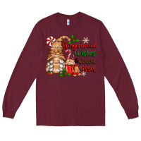 Burgundy gingerbread wishes and cocoa kisses Long Sleeve Tee - Zillion Design Studio