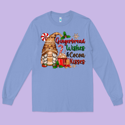 Long Sleeve Tee gingerbread wishes and cocoa kisses