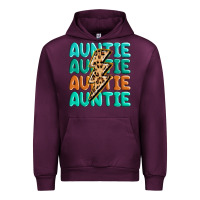 Mauve Wine auntıe with lightning bolt Urban Hoodie - MaliasSmallBusiness