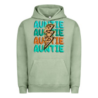 Pigment Oil Green auntıe with lightning bolt Urban Hoodie - MaliasSmallBusiness