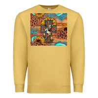 Antique Gold leopard cross sunflower Premium Sweatshirt - JahusDesignShop