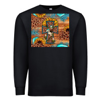 Black leopard cross sunflower Premium Sweatshirt - JahusDesignShop