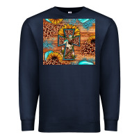 Navy leopard cross sunflower Premium Sweatshirt - JahusDesignShop
