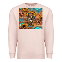Pale Pink leopard cross sunflower Premium Sweatshirt - JahusDesignShop