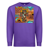 Purple leopard cross sunflower Premium Sweatshirt - JahusDesignShop