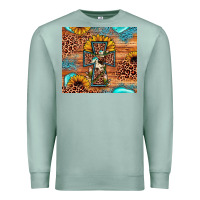 Seafoam leopard cross sunflower Premium Sweatshirt - JahusDesignShop