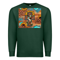 Sports Green leopard cross sunflower Premium Sweatshirt - JahusDesignShop