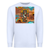 White leopard cross sunflower Premium Sweatshirt - JahusDesignShop