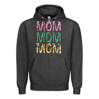 Charcoal Heather mom mom mom mothers day Zipper Hoodie - texasbilliewilder