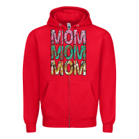 Red mom mom mom mothers day Zipper Hoodie - texasbilliewilder