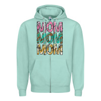Seafoam mom mom mom mothers day Zipper Hoodie - texasbilliewilder
