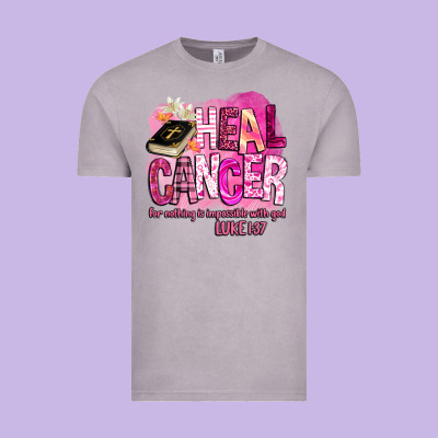 Heal Cancer For Nothing Is Impossible With God Vintage Tee Designed By Barkaloodesign