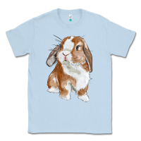 Dusty Blue cute bunny Classic Tee - RanaPortraitStore