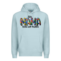 Blue Mist this mama loves her puzzle Premium Hoodie - MaliasSmallBusiness