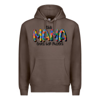 Coffee this mama loves her puzzle Premium Hoodie - MaliasSmallBusiness
