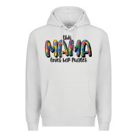 Dove Grey this mama loves her puzzle Premium Hoodie - MaliasSmallBusiness