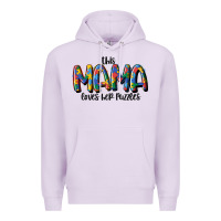 Lilac this mama loves her puzzle Premium Hoodie - MaliasSmallBusiness