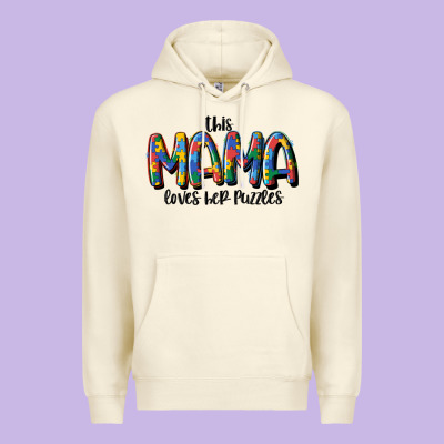 This Mama Loves Her Puzzle Premium Hoodie Designed By Maliassmallbusiness