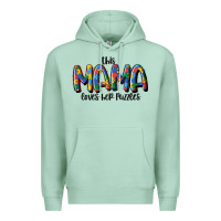 Seafoam this mama loves her puzzle Premium Hoodie - MaliasSmallBusiness