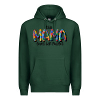 Sports Green this mama loves her puzzle Premium Hoodie - MaliasSmallBusiness