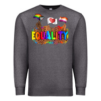 Charcoal Heather equality pride flags Premium Sweatshirt - AdoDesignShop