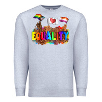 Heather Grey equality pride flags Premium Sweatshirt - AdoDesignShop