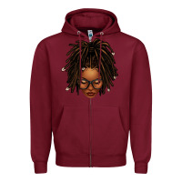 Burgundy afro locs messy bun Zipper Hoodie - texasbilliewilder