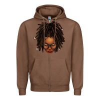 Chestnut afro locs messy bun Zipper Hoodie - texasbilliewilder